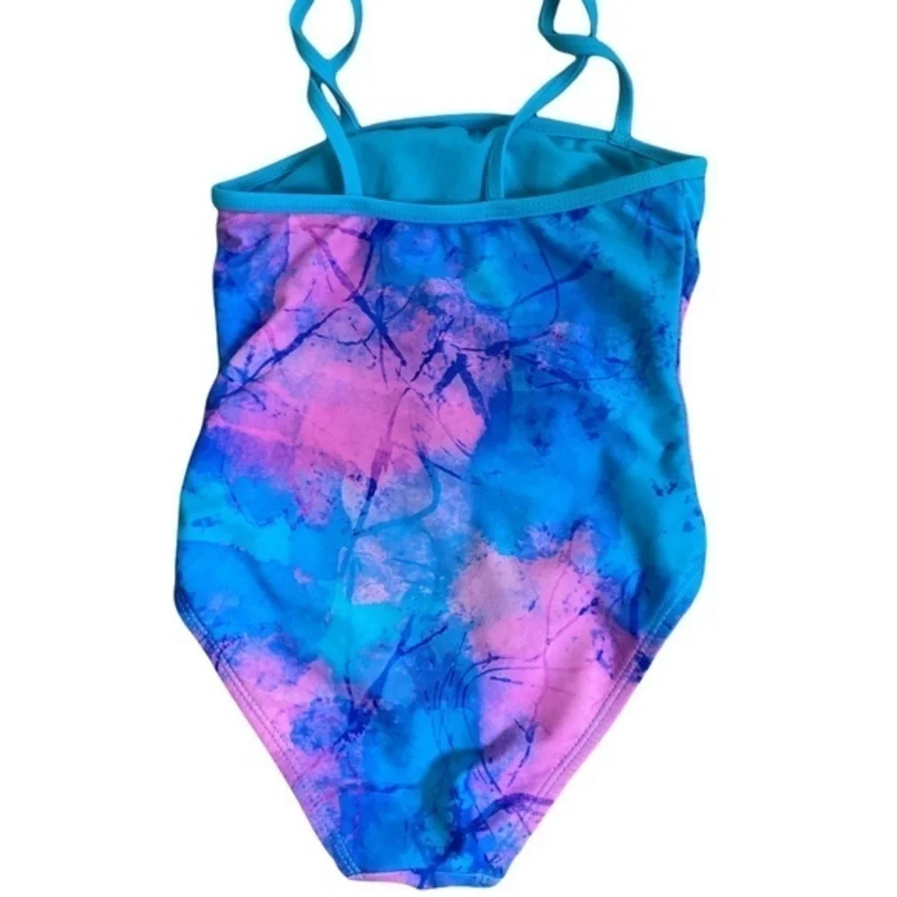 Breaking Waves Watercolor One‎ Piece Swimsuit Sz. 5 (Girls)